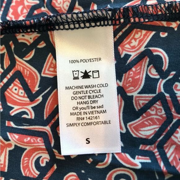 Lularoe Pattern Navy Lightweight Open kimono Women’s Size Small Oversized - Picture 5 of 8